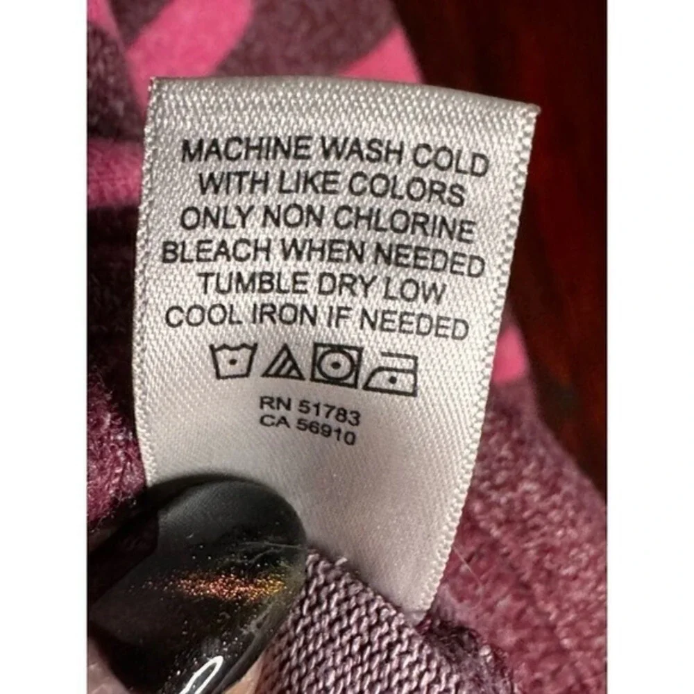 Maurices L Burgundy Pink Striped Soft Girl Knit Preppy Polo Pullover Top - Picture 10 of 10